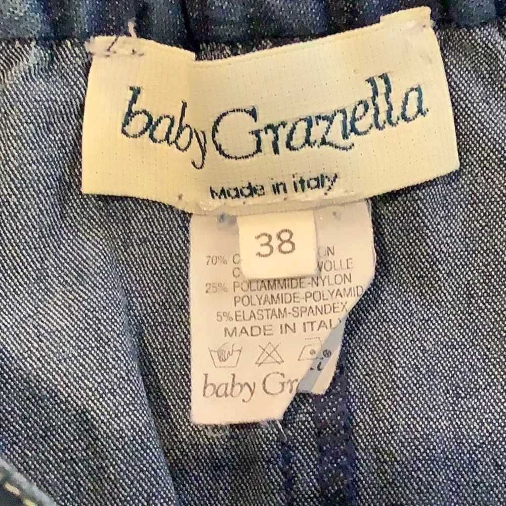 BABY GRAZIELLA Girl’s Made In Italy Ruffle Fringe Heart/Butterfly Denim Skirt 38 - Picture 7 of 8